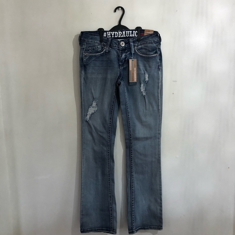 New HYDRAULIC distressed LOLA CURVY boot cut jeans